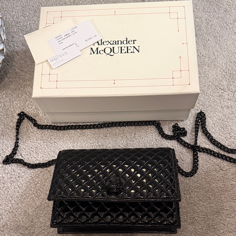 Alexander McQueen Glossy Black Crossbody Bag